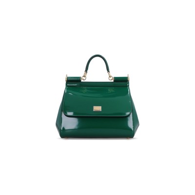 DOLCE GABBANA SICILY DAUPHINE HANDBAG PATENT LEATHER BB6002A103787174 (25*21.5*14cm)